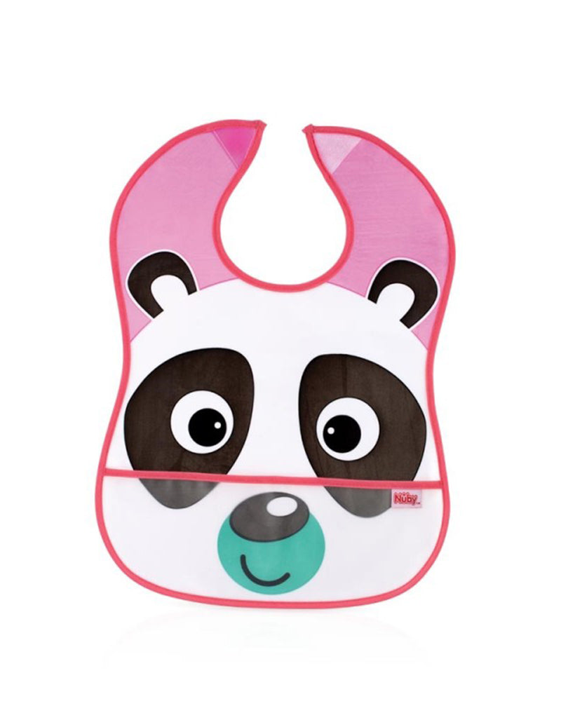 Nûby Panda Waterproof Bib with Pocket - 3m+
