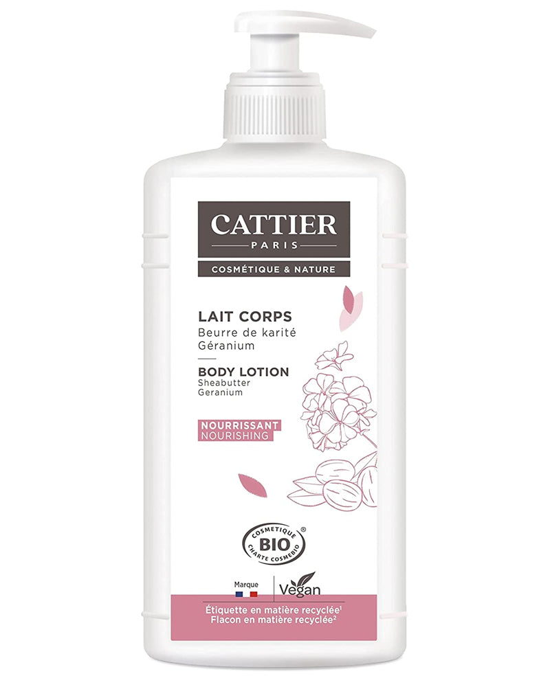 Cattier Lait de Corps Nourrissant Karité Géranium - 500ml