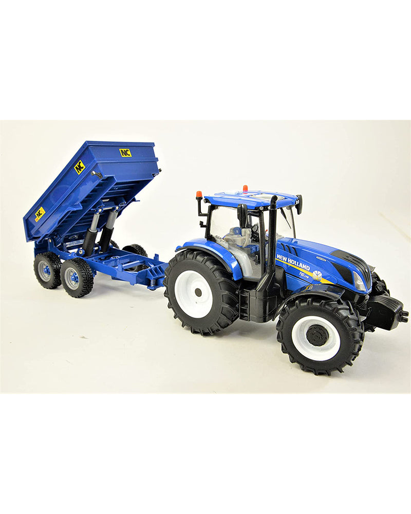 Britains New Holland T6 Tractor With NC Tilt Dumper Trailer