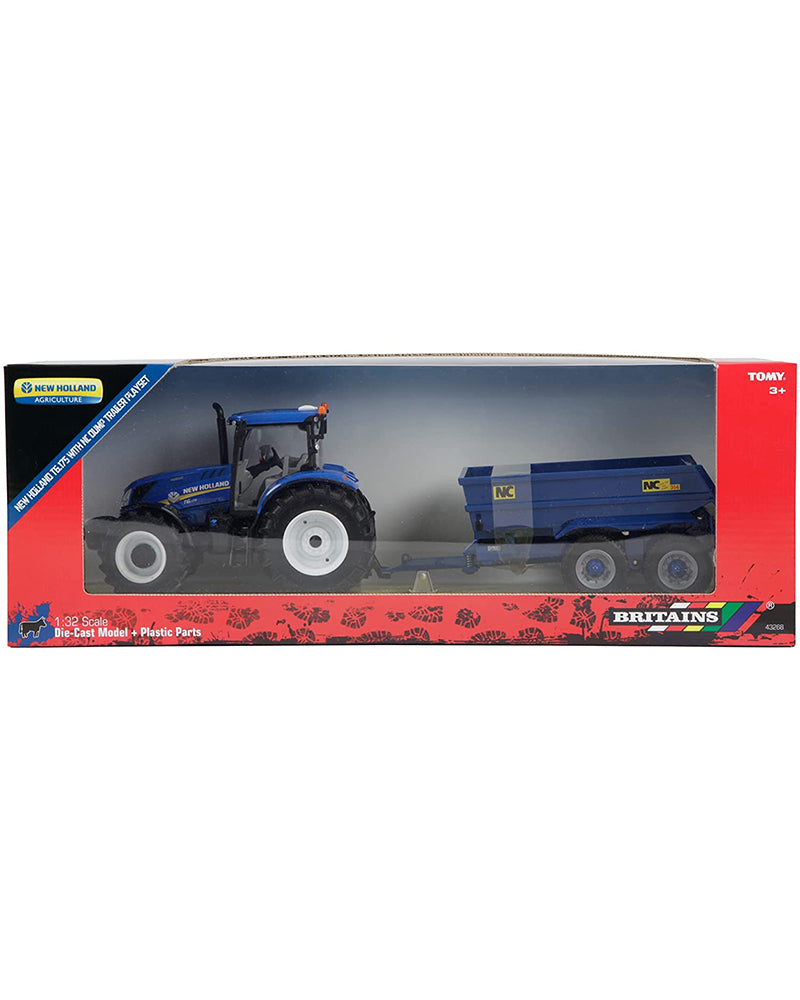 Britains New Holland T6 Tractor With NC Tilt Dumper Trailer