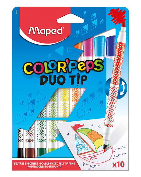 Maped Boîte de 10 Feutres de coloriage Duo Tip