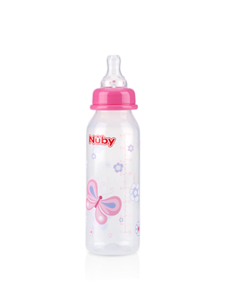 Biberon Nûby col standard débit lent 0m+ 240ml - Violet