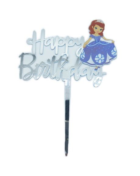 Cake Topper Happy Birthday - Princesses