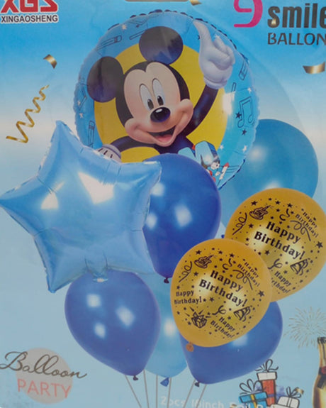 Pack Mickey 9 Smile Ballons Pour L'Anniversaire