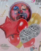 Pack Miraculous 9 Smile Balloons For Birthday