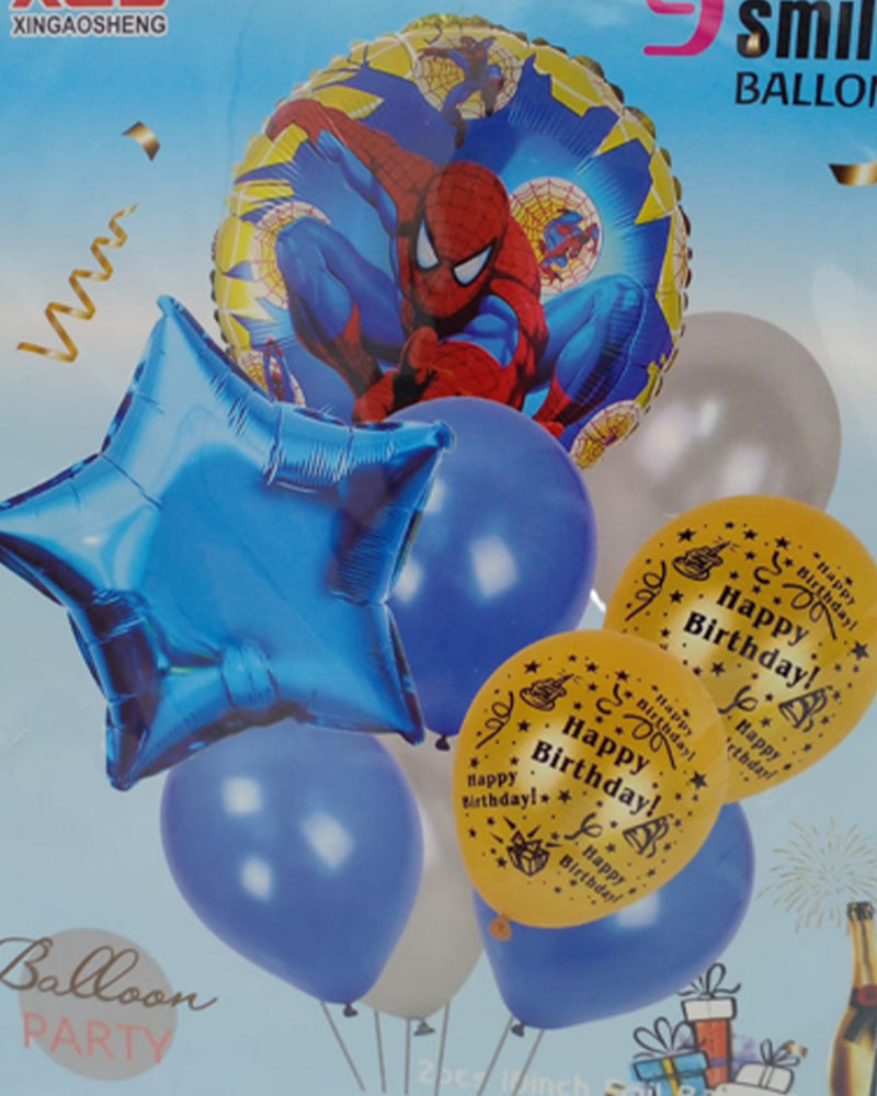 Spider Man Pack 9 Smile Balloons For Birthday