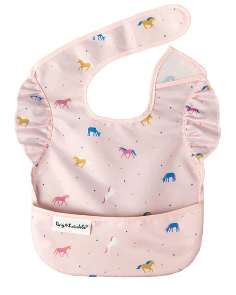 Tiny Twinkle Mess proof Easy Bib - Confetti Unicorn