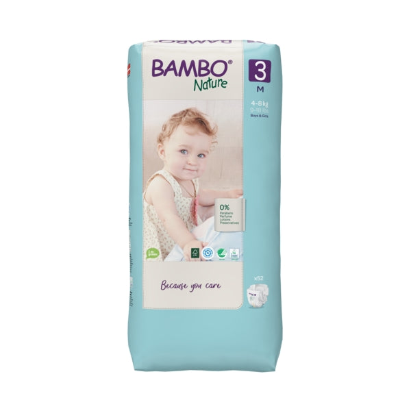 Bambo Nature Diapers Size 3 (4-8kg) 52 units