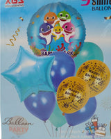 Pack Baby Shark 9 Smile Ballons Pour L'Anniversaire