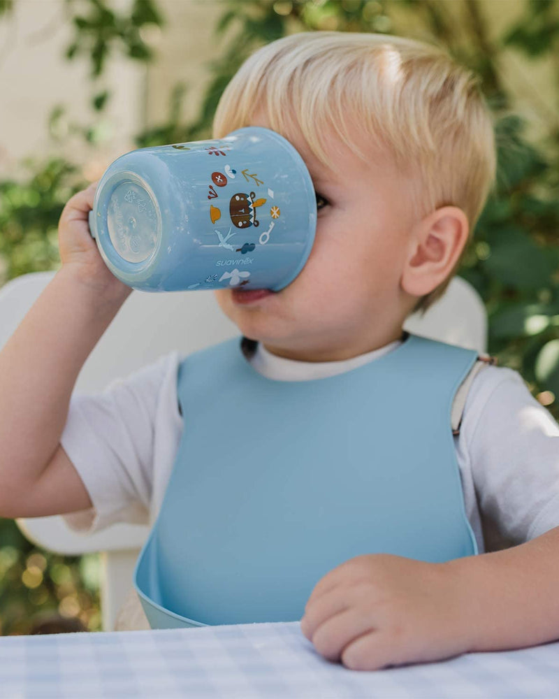 Suavinex Bavoir en silicone - Bleu