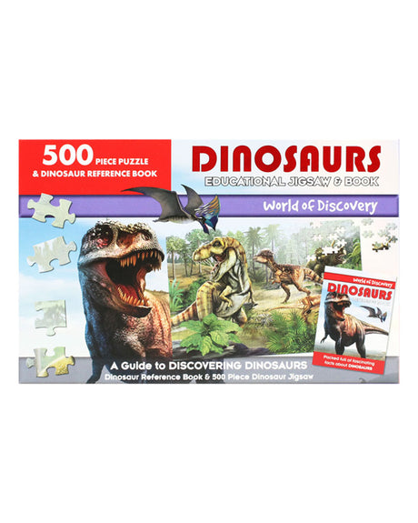 Coffret Puzzle éducatif 500 pièces et livre : Dinosaures