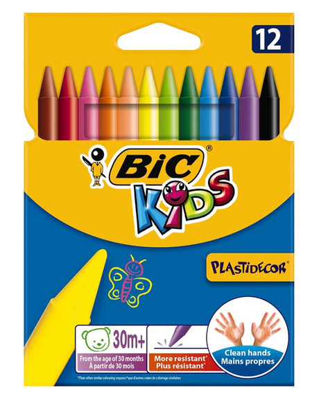 Boîte de 12 Crayons Plastidecor Assortis Bic