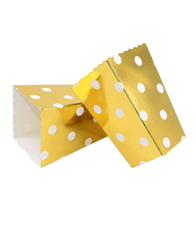 Boîtes à Popcorn en papier - Dorée & Blanc