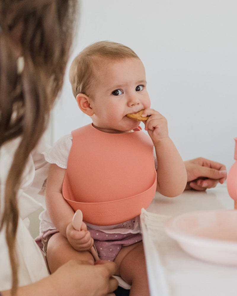Suavinex Bavoir en silicone - Rose