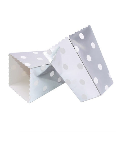 Boîtes à Popcorn en papier - Blanc & Argenté