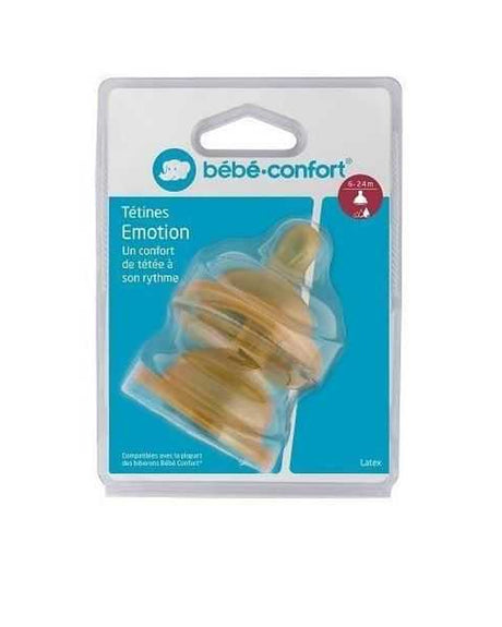 Bébé Confort 2 Tétines Emotion Bouillie Latex 6-24M