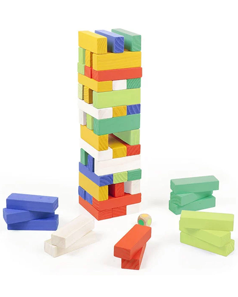 يوريكا كيدز - برج توازن خشبي للأطفال من عمر 3 سنوات فما فوق