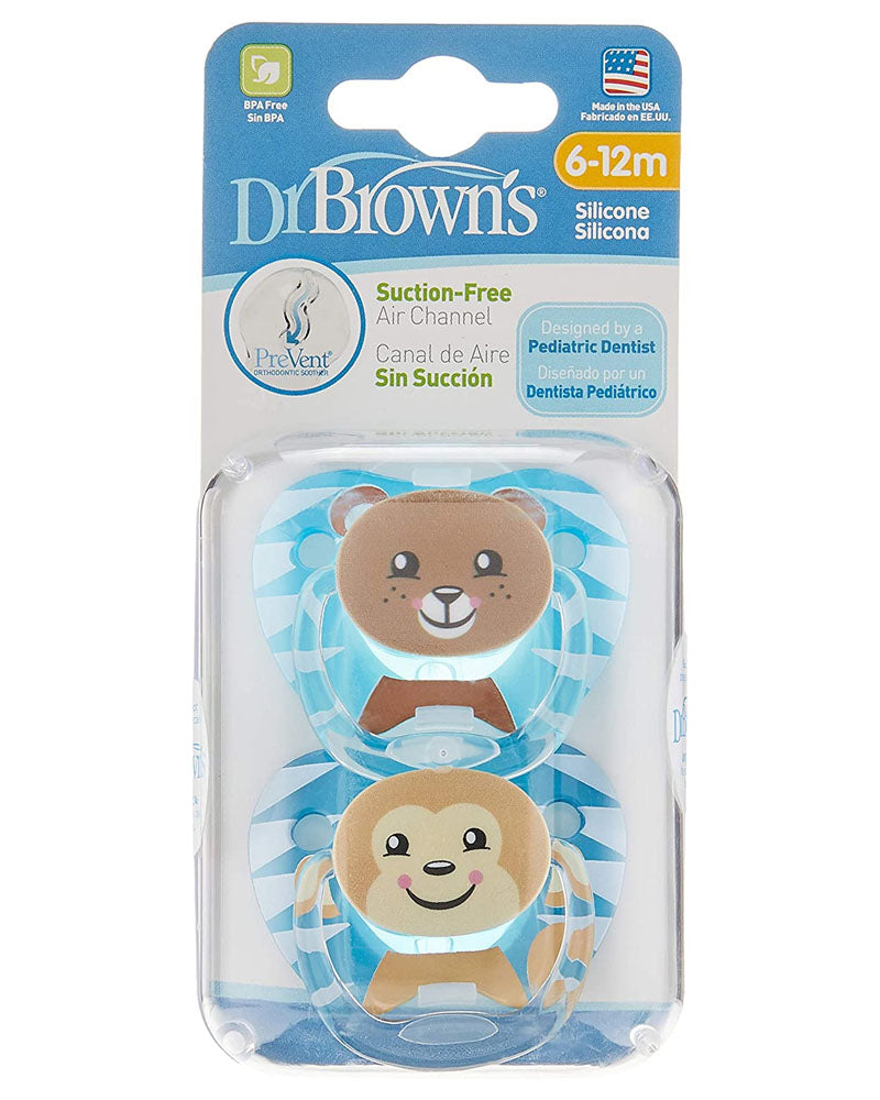 Dr. Brown's Pack de 2 Sucettes Stage2 6-18M - Boy Animal