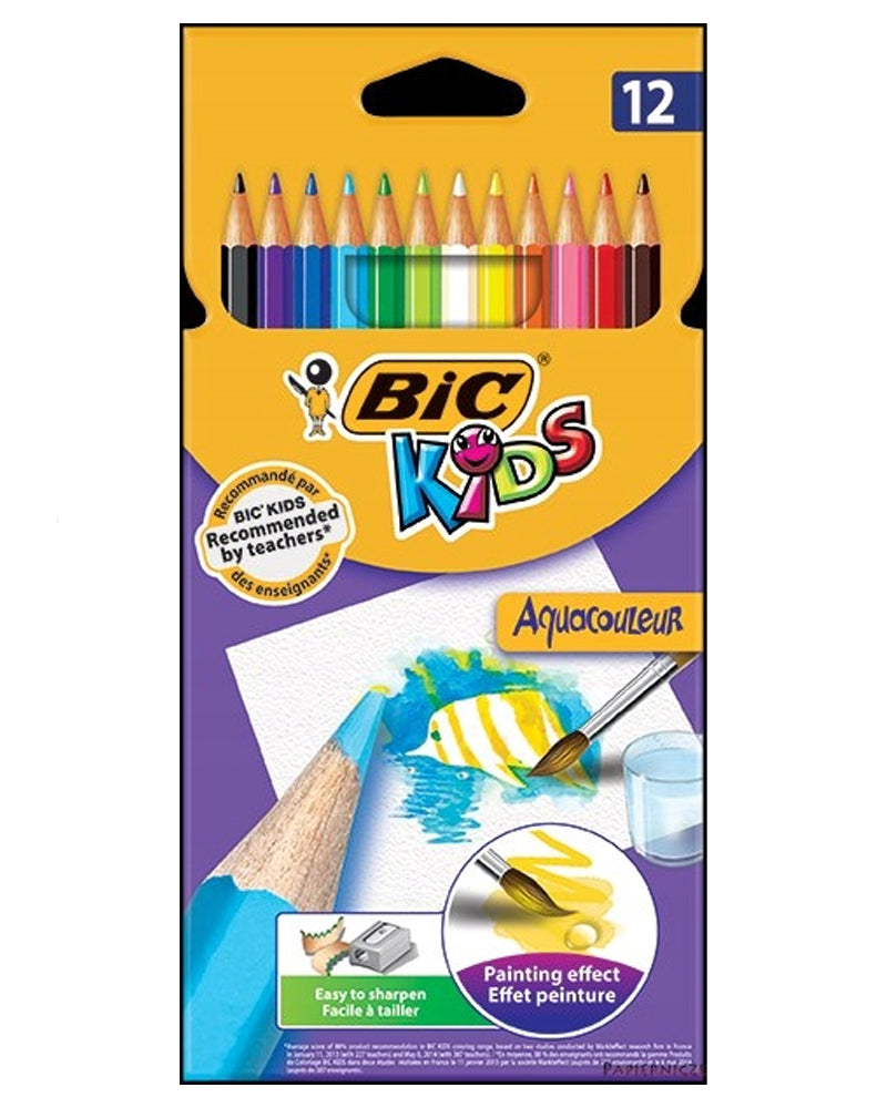 علبة من 12 قلم ألوان مائية من بيك