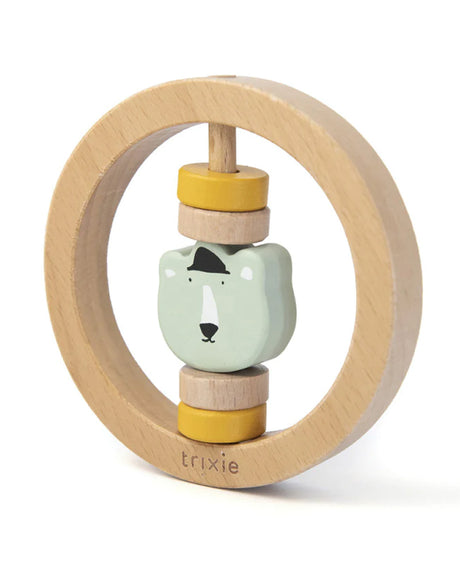 Trixie Hochet rond en bois - Mr. Polar Bear