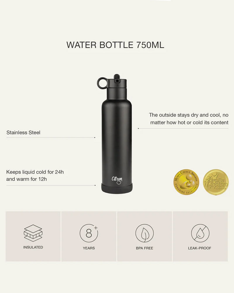 Insulated Bottle 750ml - Black & Grey