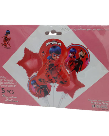 Pack Miraculous 5 Pieces Decoration For Birthday