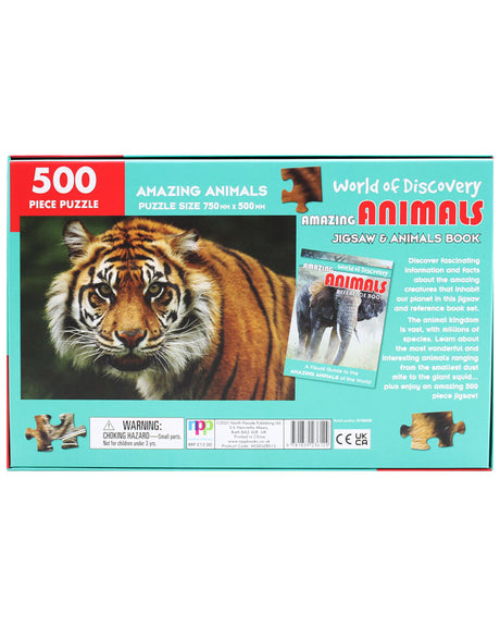 Coffret Puzzle 500 pièces et livre : Amazing Animals