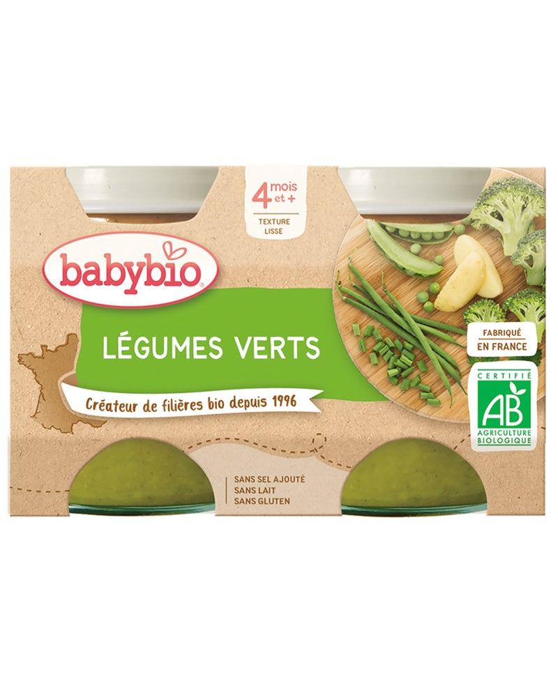 Babybio Jar Green Vegetables 2x130g