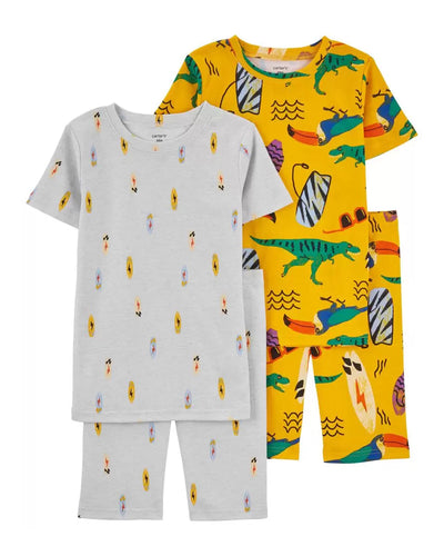Pyjama en coton 4 Pièces Carter's - Dinosaure Jaune