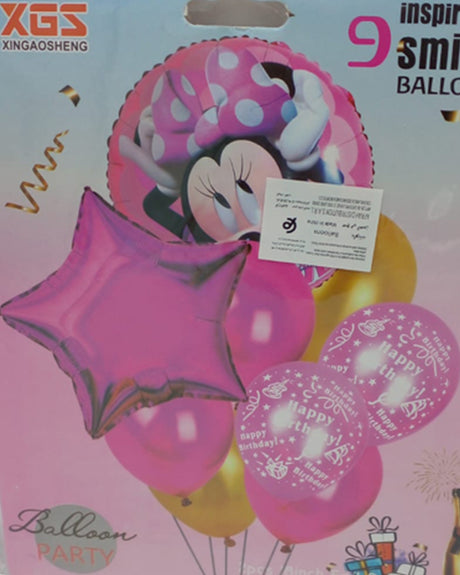 Pack Minnie Mouse 9 Smile Ballons Pour L'Anniversaire