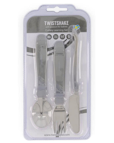 Twistshake Set de Couverts en Acier Inoxydable 12M+ - Gris