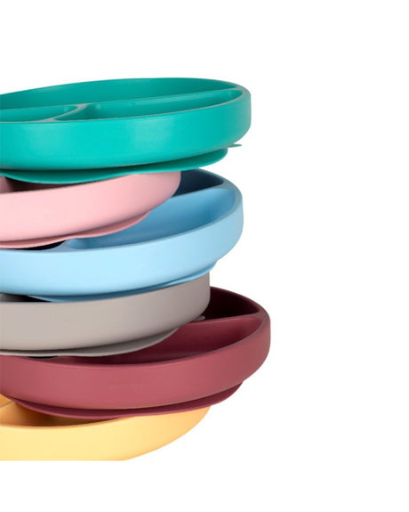 Assiette Multi-Compartiments MINIKOIOI avec Ventouse en Silicone – Bleue