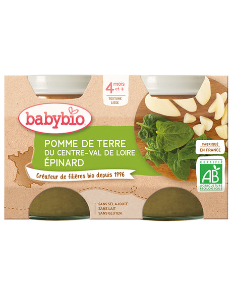 Babybio Pomme de Terre du Centre-Val de Loire Epinard 2x130g