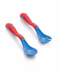 Cubiertos de aprendizaje 2ª edad Nûby (cucharas + tenedor) +12m - Rojo