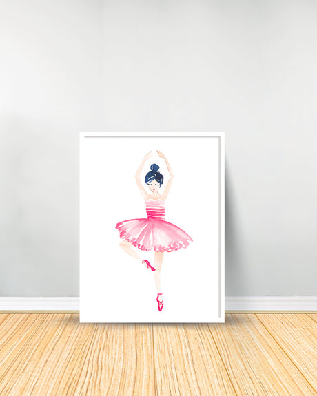 Set of 3 decorative paintings - The two Ballerinas | Hearts - White
