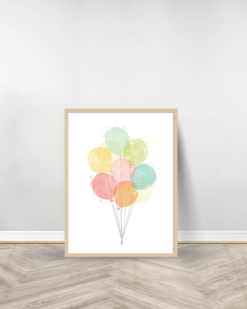 Set of 3 decorative paintings - Balloons | Rainbow | Ice Cream - Wood