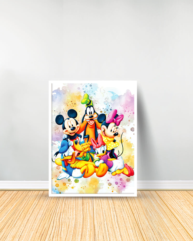 Set of 3 decorative paintings - Mickey Mouse - White