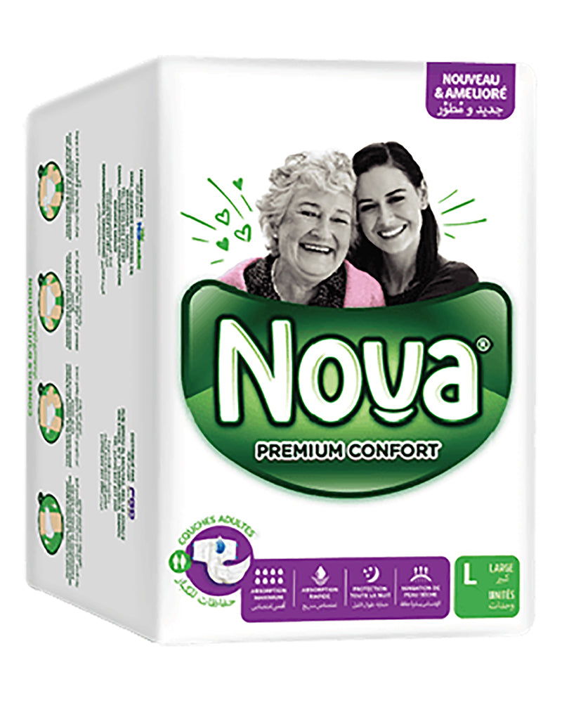 Nova Premium Care Adult Diapers - 9 Pieces