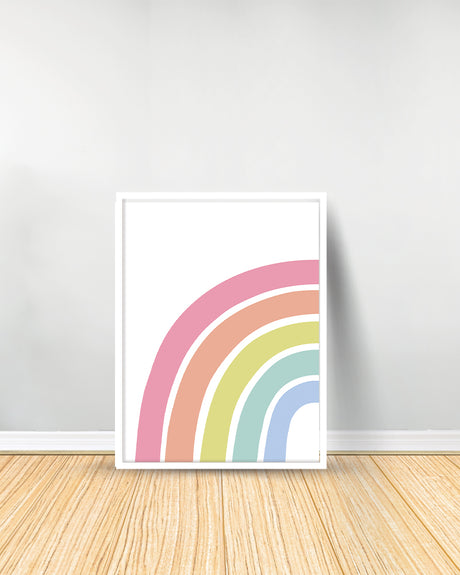 Set of 2 decorative paintings - Rainbow 3 - White