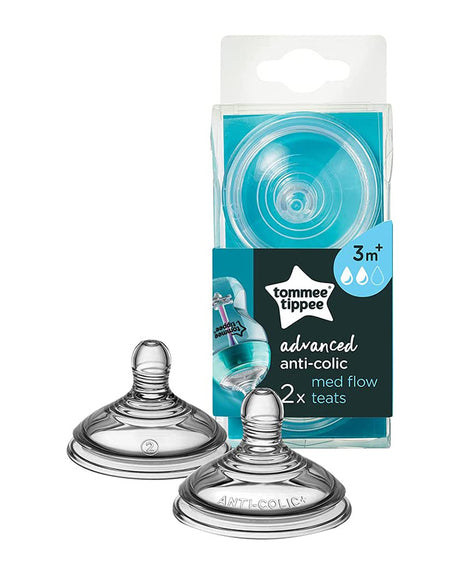 2 Tétines Tommee Tippee Anti-coliques avancées - Débit moyen 3m+