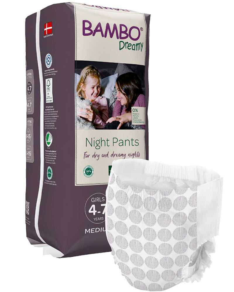 Bambo Nature Dreamy Girl Night Pants Diapers (15-35kg) - 10 Units