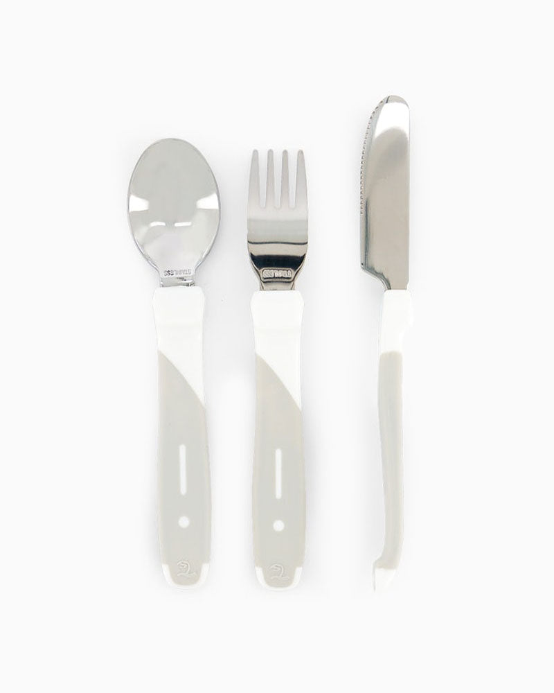 Twistshake Set de Couverts en Acier Inoxydable 12M+ - Blanc