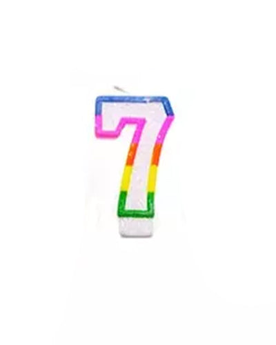 Bougie sous forme de chiffres 7 - Multicolore