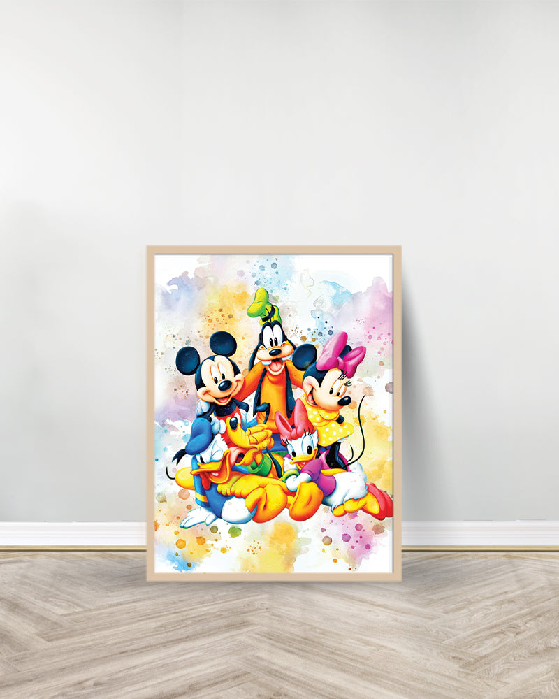 Ensemble de 3 Tableaux décoratifs - Mickey Mouse - Bois