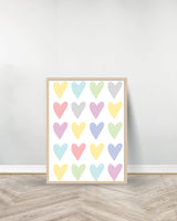 Set of 3 decorative paintings - Be Happy | Hearts | You Are So Loved - Wood