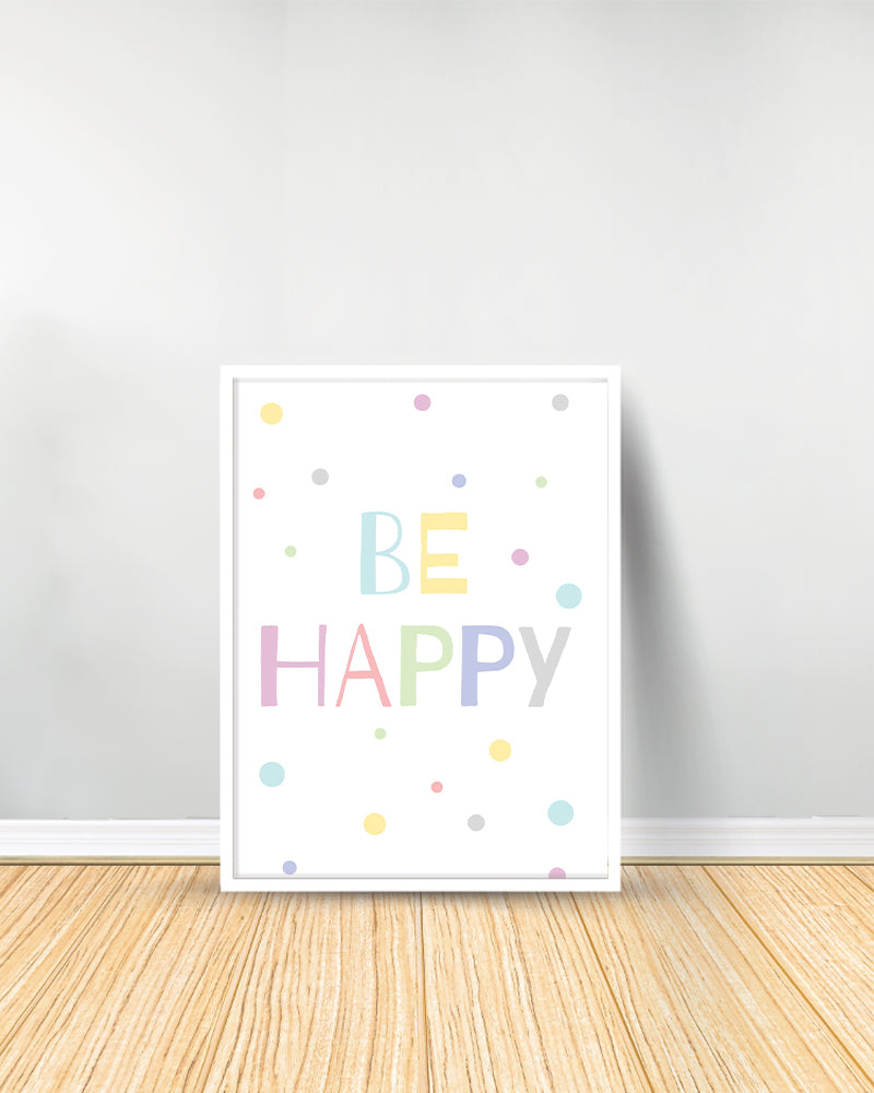 Decorative Table - Be Happy - White