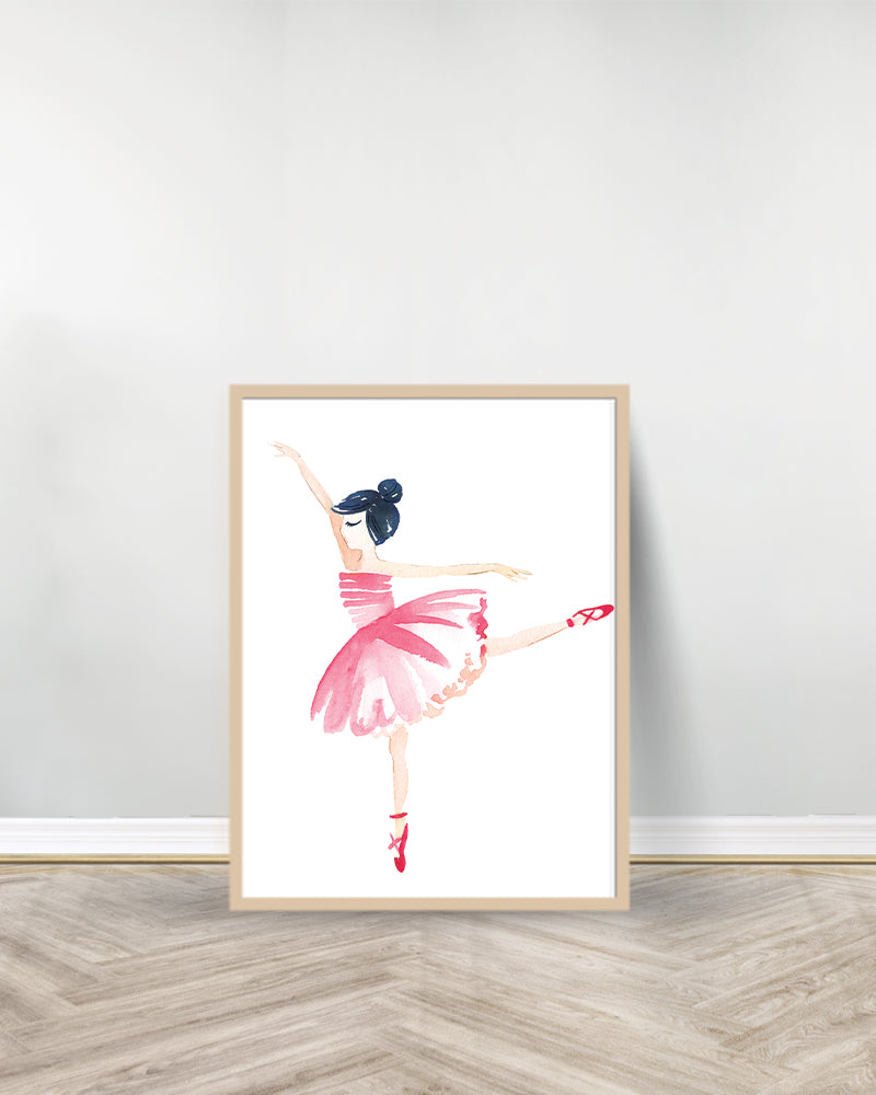 Set of 3 decorative paintings - The two Ballerinas | Hearts - Wood