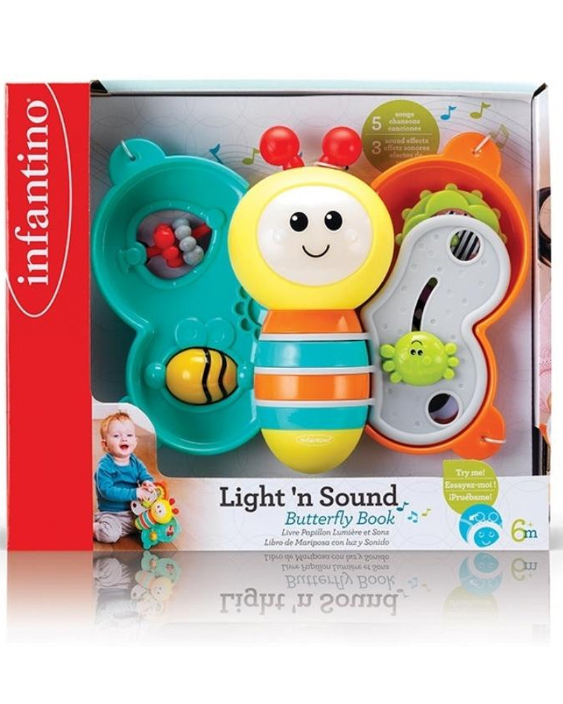 Infantino Livre Papillon Lumineux et Sonore 6M+