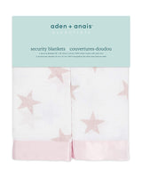 2 Couvertures-Doudous en mousseline avec bordure en Satin - Dusty pink