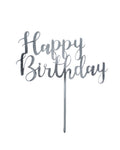 Adorno para tarta de feliz cumpleaños - Plata